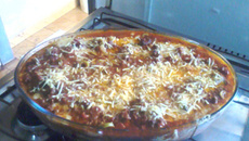 Lasanha de berinjela com palmito