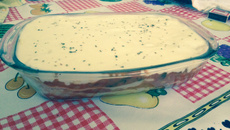 Lasanha de queijo e presunto