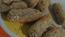 Croquete de proteína de soja com batata doce