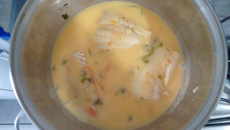 Bacalhau dessalgado ao Côco