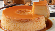 Pudim na boca do fogão