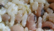 Baião de dois com feijão verde