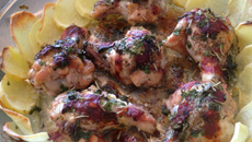 Drumet assado com batatas