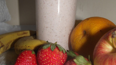 Smoothies de morango com chia