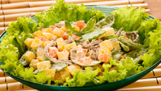 Salada de carne desfiada