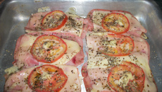 Sanduíche aberto de forno