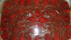 Torta de bolachas e morango