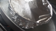 Pudim na boca do fogão