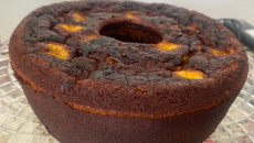 Bolo de banana da terra com aveia 