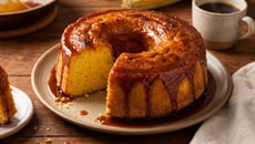 Bolo de fubá caramelizado sem glúten