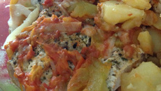 Atum com  batatas na panela de pressão rápido