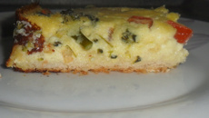 Torta de queijo e brócolis