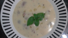 Caldo de batata com bacon