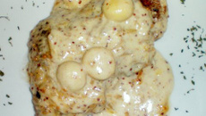 Congrio com creme de champignons