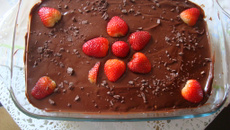 Mousse de bombom de morango