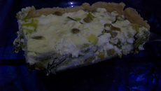 Quiche de alho poró e azeitona