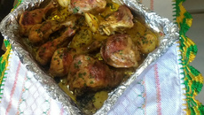 Coxas e sobrecoxas assadas