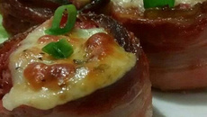 Falso medalhão de carne com linguiça recheado