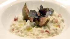 Risoto de mascarpone, figo e presunto cru
