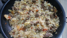 Risoto de picanha de cordeiro com queijo coalho