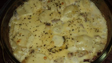 Batata com camarão e catupiry.