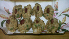 Bolinho de arroz assado com calabresa