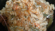 Macarrão com camarão