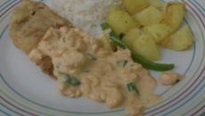 Filé de peixe ao molho de camarão