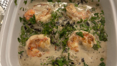 Camarão no champagne