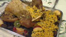 Frango chique com cuscuz agridoce