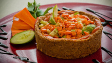 Quiche de carne moída à jardineira