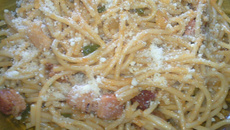 Macarrão com cebola