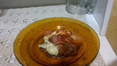 Bife à milanesa recheado com cobertura de calabresa