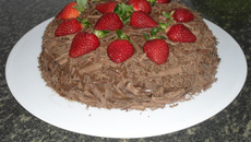 Torta de morango com chocolate
