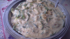 Abobrinha com creme de leite