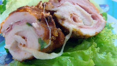 Rolês de frango recheado