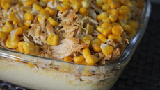 Torta hiperprotéica de frango com milho