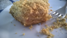 Torta de banana com creme de pão