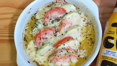 Frango recheado marinado no tucupi