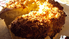 Pão de coco com leite condensado