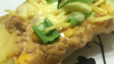 Batata recheada com carne moída