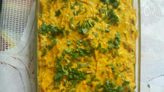 Creme de abóbora cabotiá com filé de frango