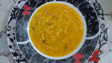 Creme de moranga com frango desfiado