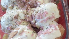 Batatas empanadas e gratinadas