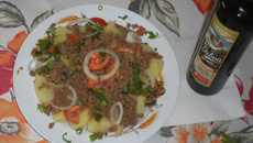 Batatas com carne moída
