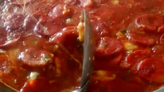 Polenta com calabresa