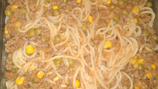 Macarrão com molho de carne moída do Milton Quintas