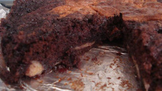 Bolo de chocolate com banana diferente