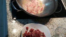 Creme de cebola com bacon e alcatra do Krulikoski