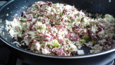 Cuscuz marroquino com carne seca